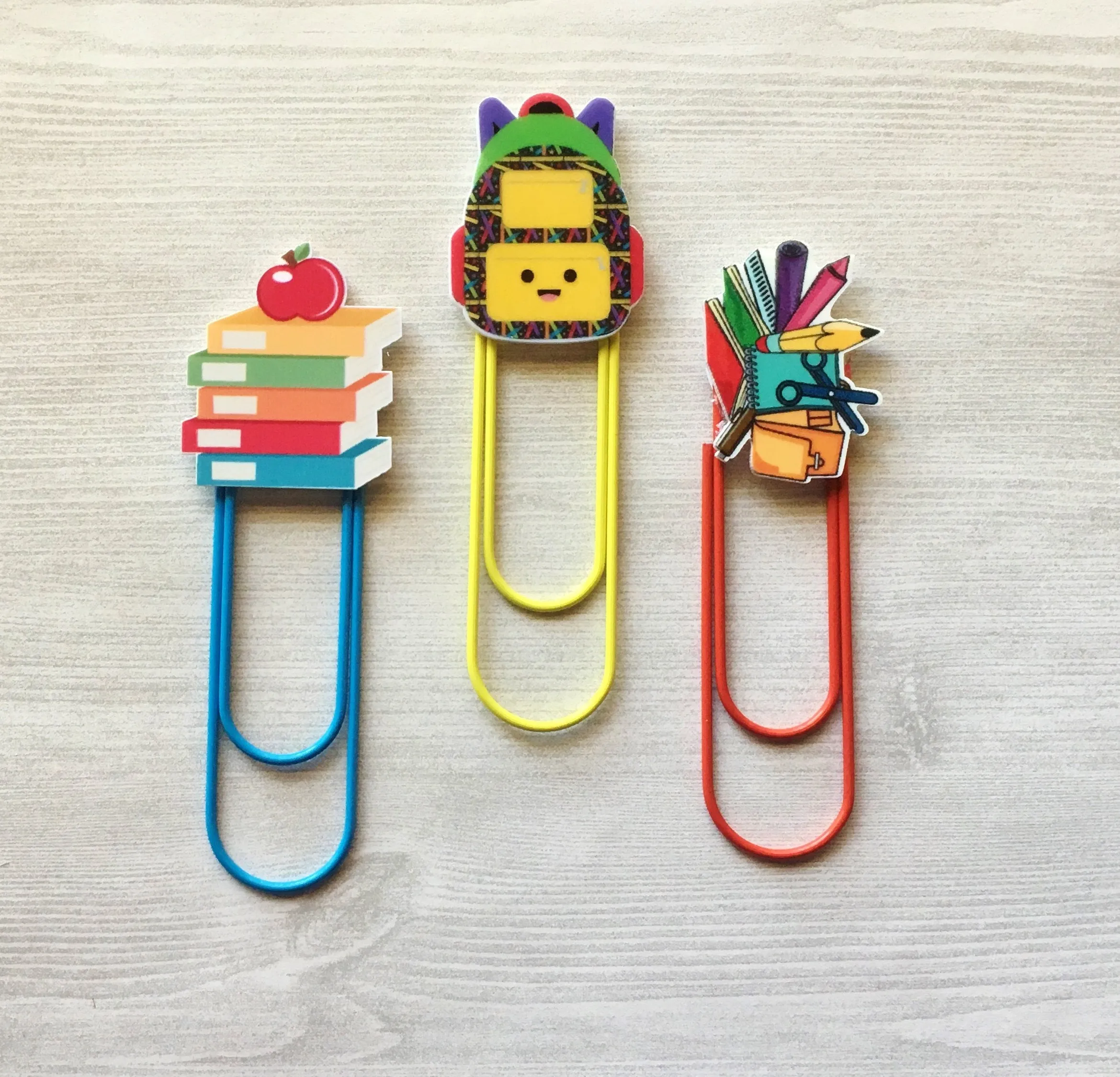 School Themed Planner Clips, Set of 3