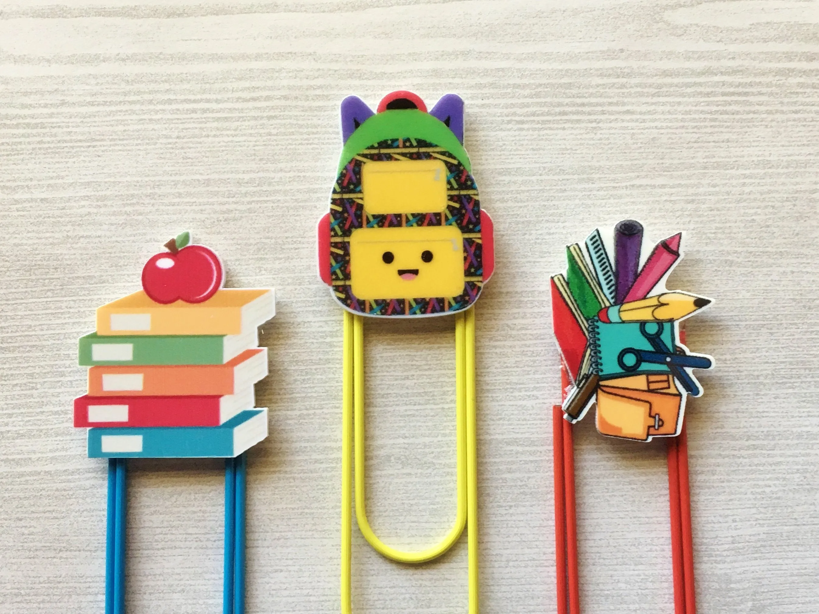 School Themed Planner Clips, Set of 3