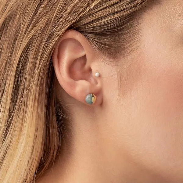 Scout Curated Wears Dipped Stone Stud Earring - Amazonite