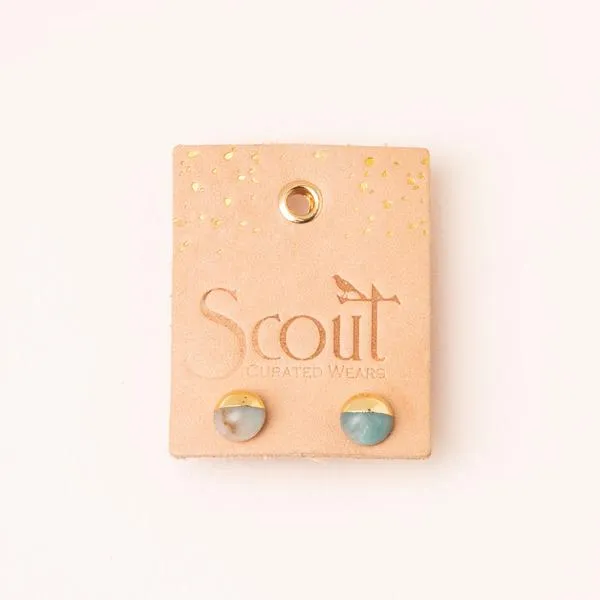 Scout Curated Wears Dipped Stone Stud Earring - Amazonite