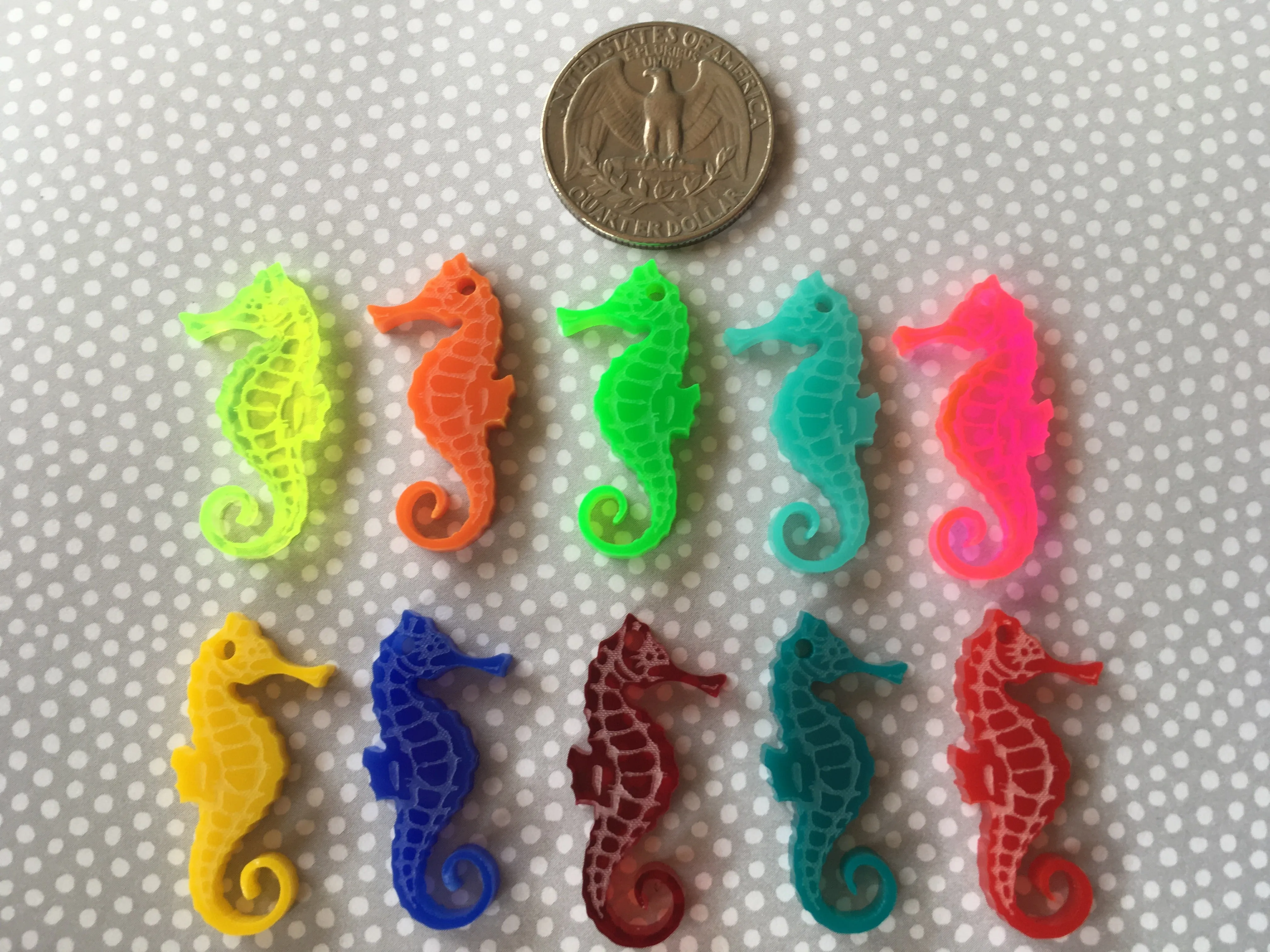 Seahorse Charms / 10 Pieces, 30mm