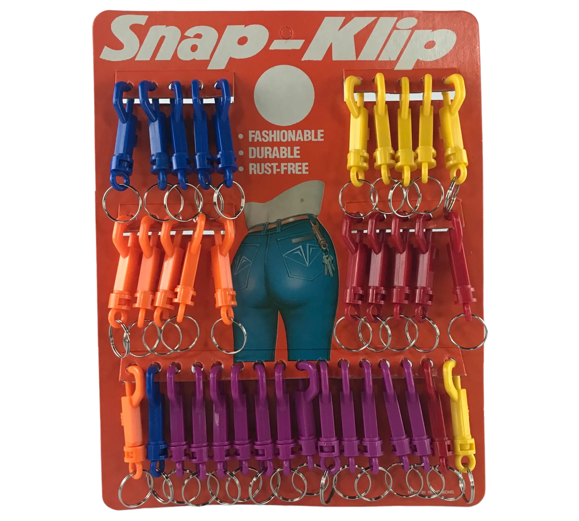 ***Select Color*** single NOS plastic keychain clip deadstock