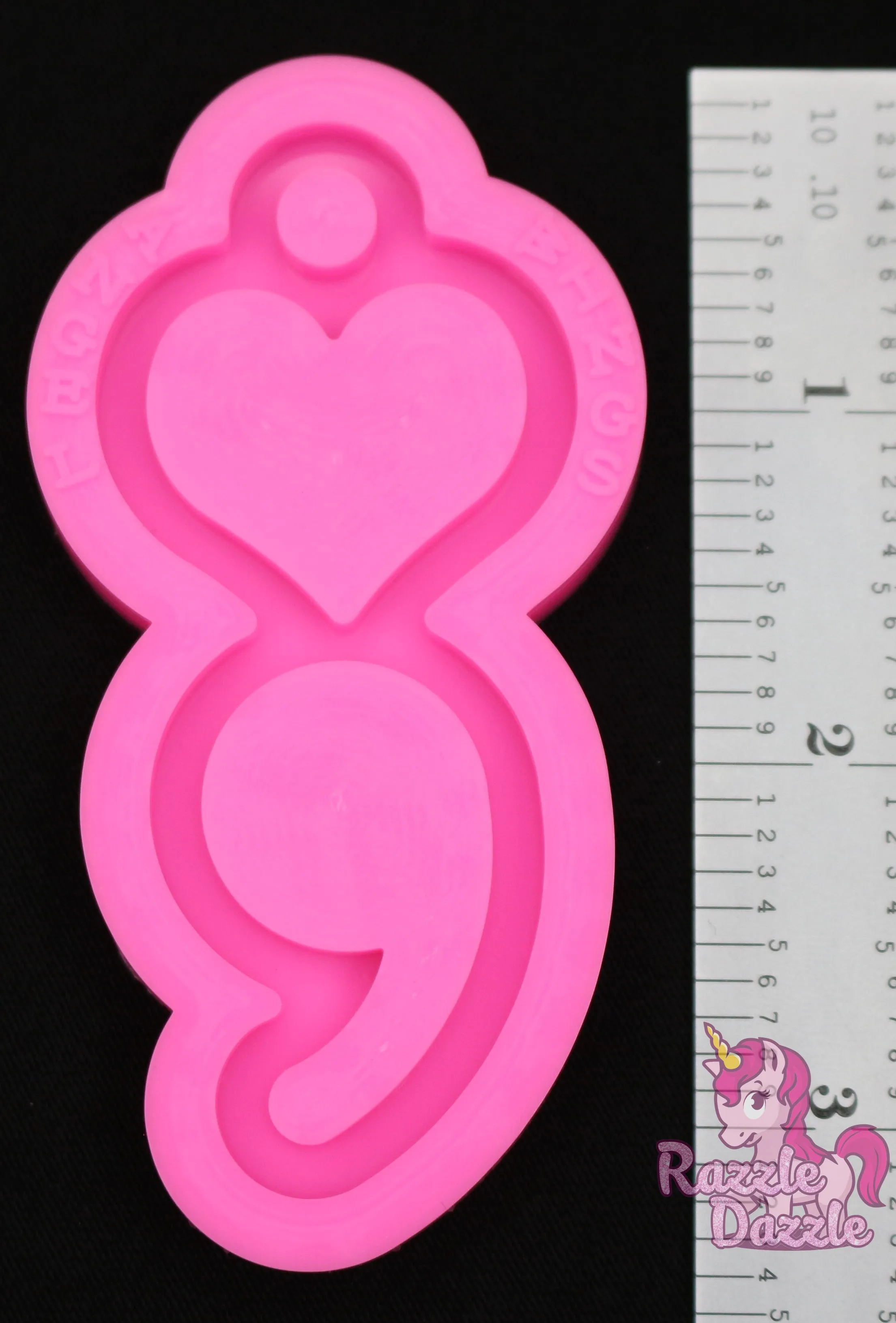 Semicolon Heart Key Chain Mold