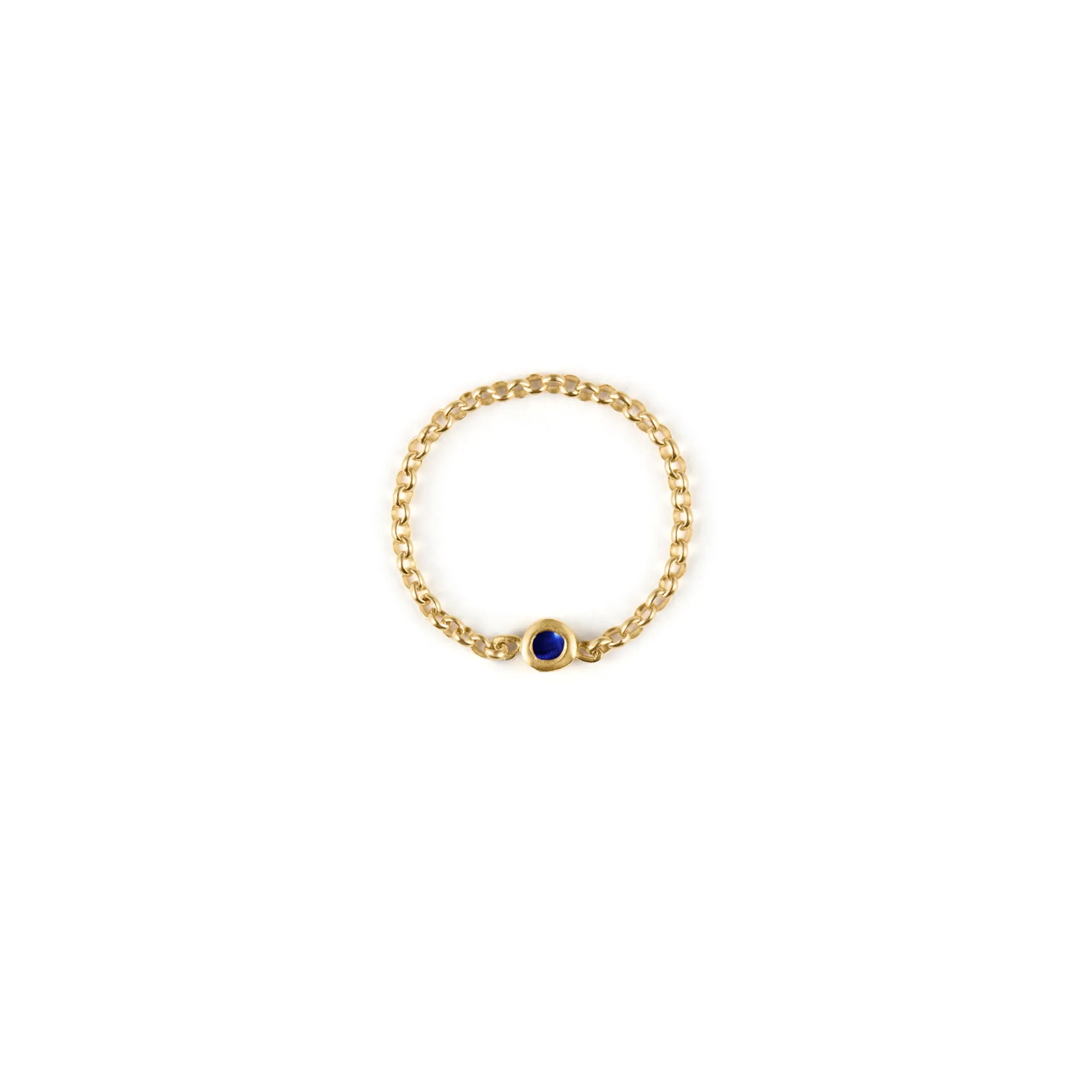 September Sapphire Birthstone Chain Link Ring