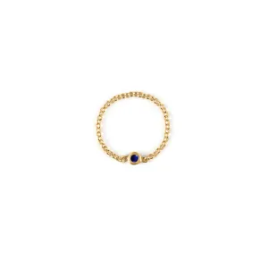 September Sapphire Birthstone Chain Link Ring