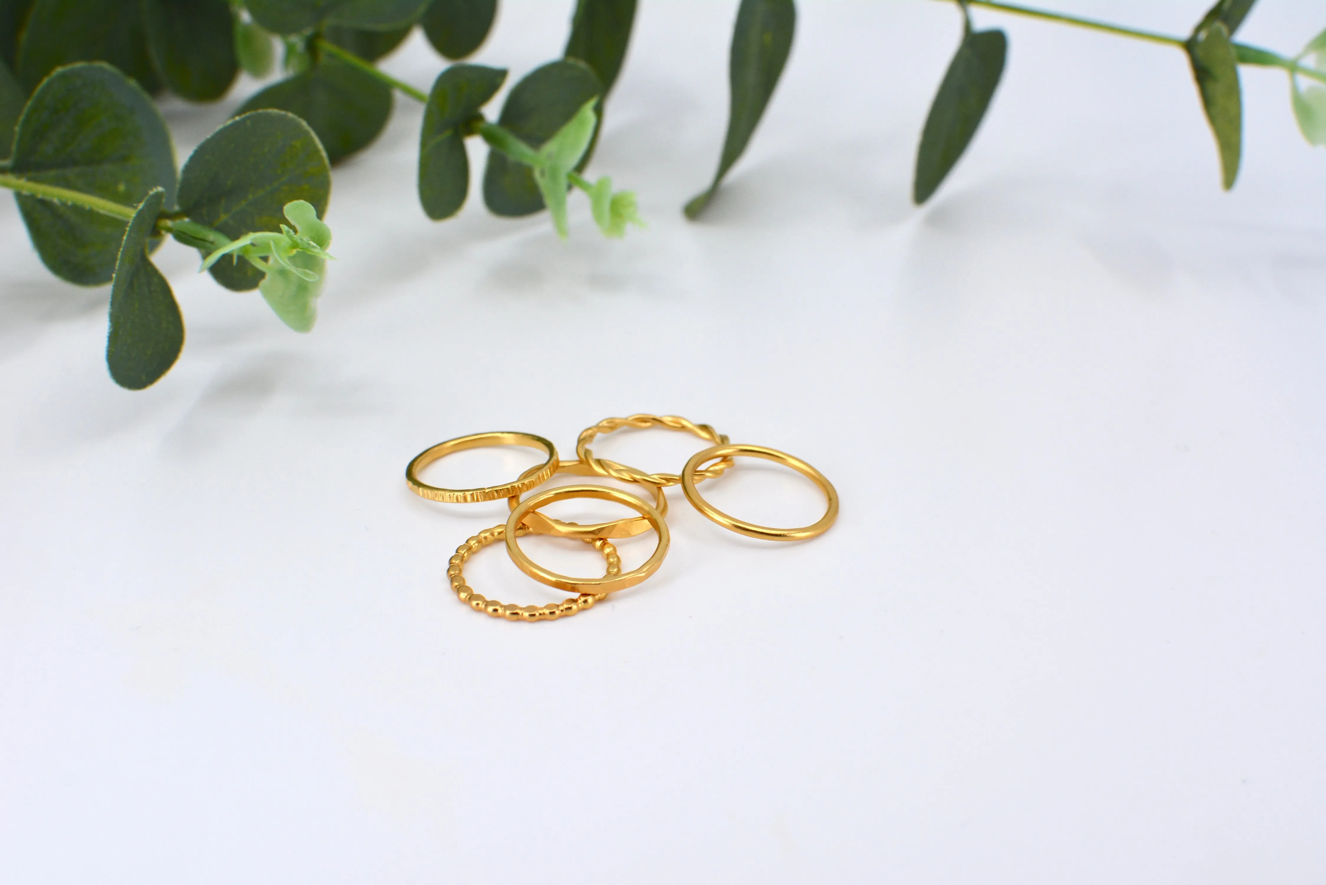 Set of 3 Customizable Gold Vermeil Stacking Rings