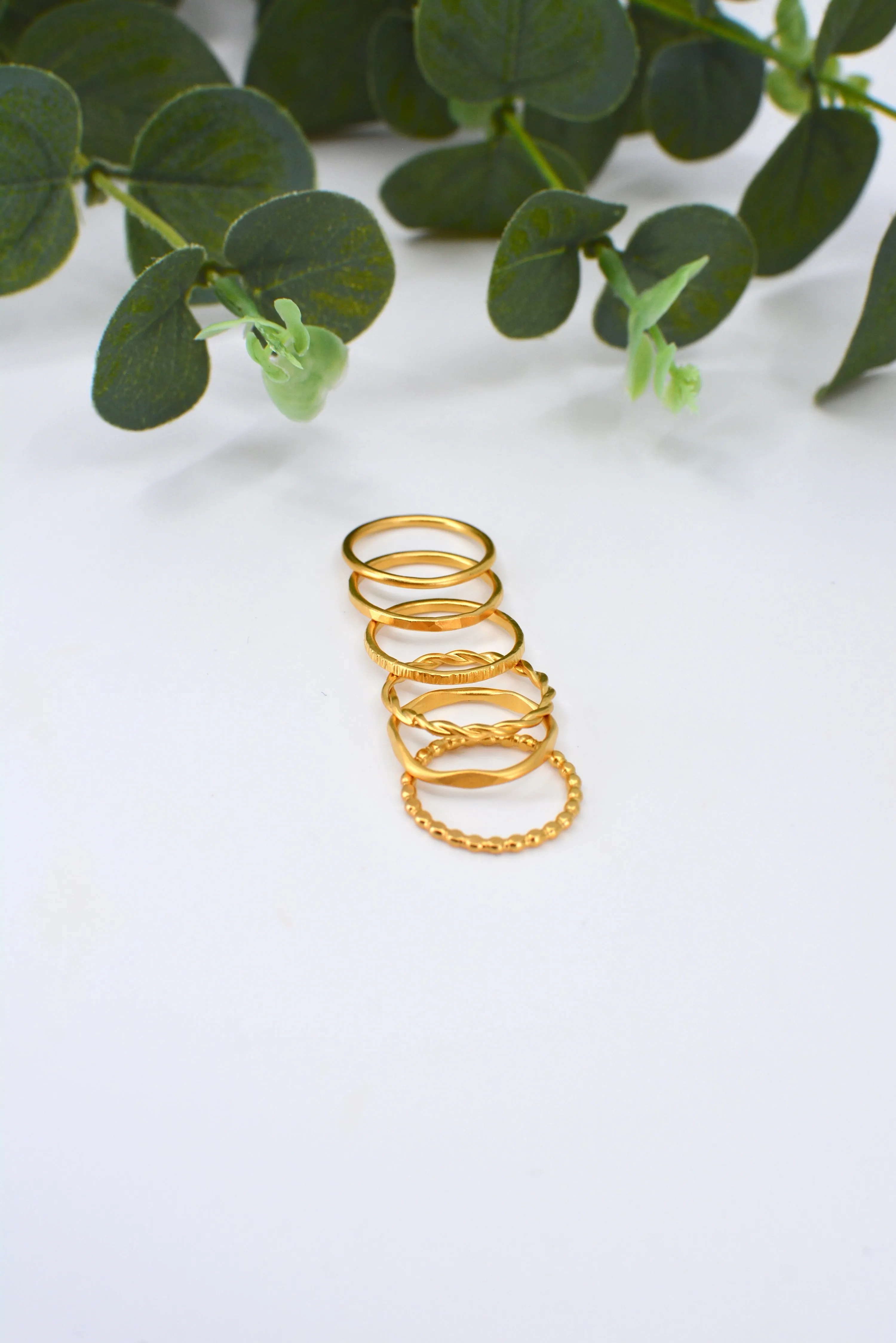 Set of 3 Customizable Gold Vermeil Stacking Rings