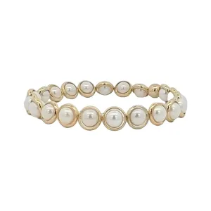 Shell Pearl Mini Gemstone Bead Bracelet (website only) 6 mm