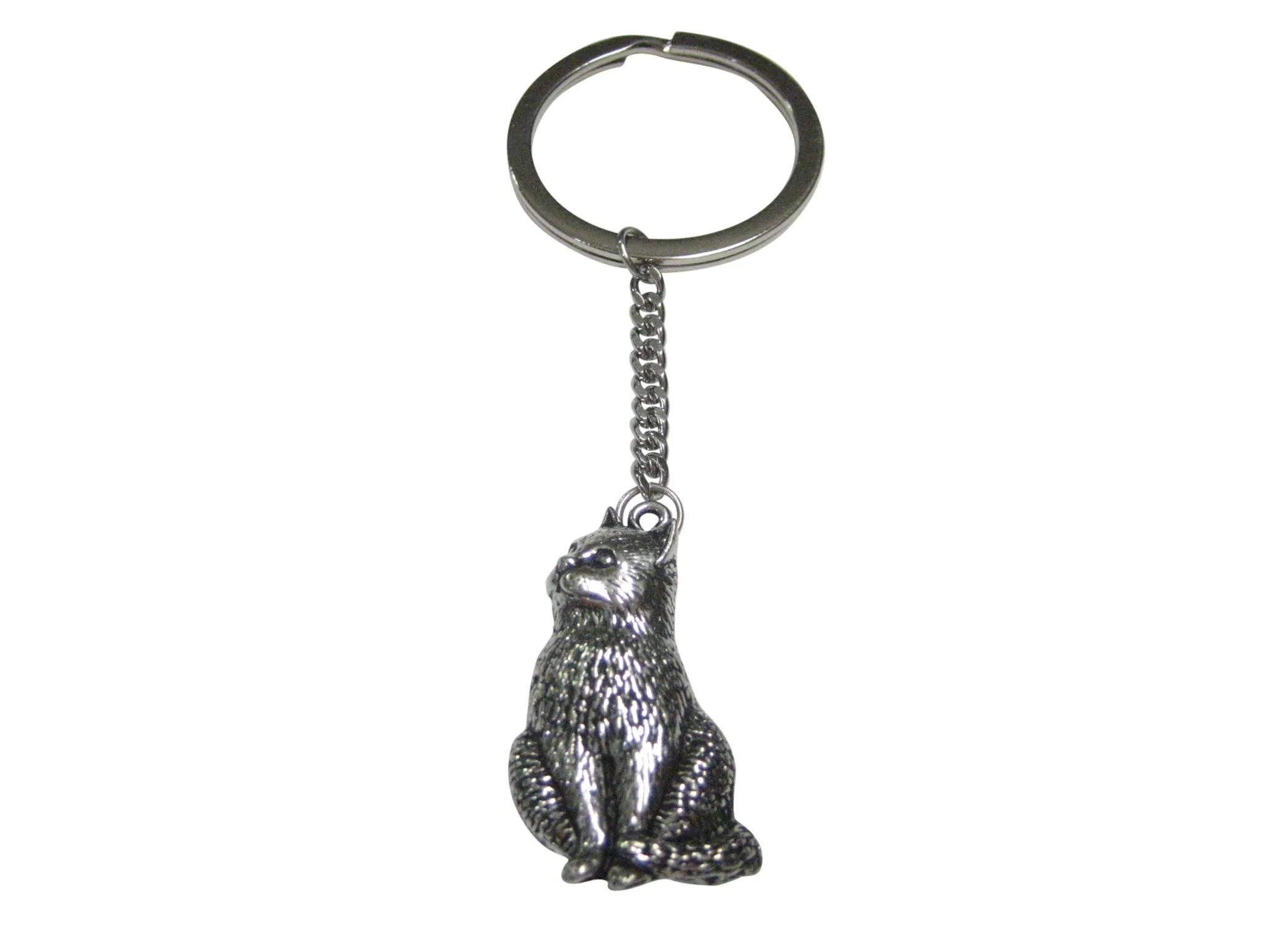 Side Facing Cat Pendant Keychain