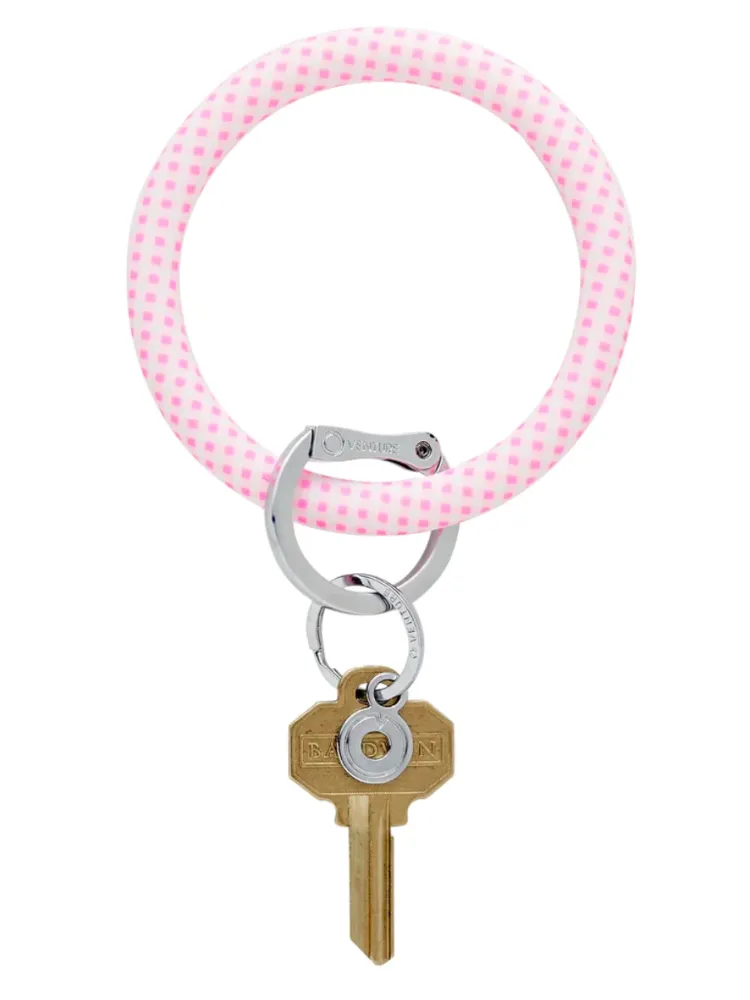 Silicone Big O® Key Ring - Gingham Tickled Pink