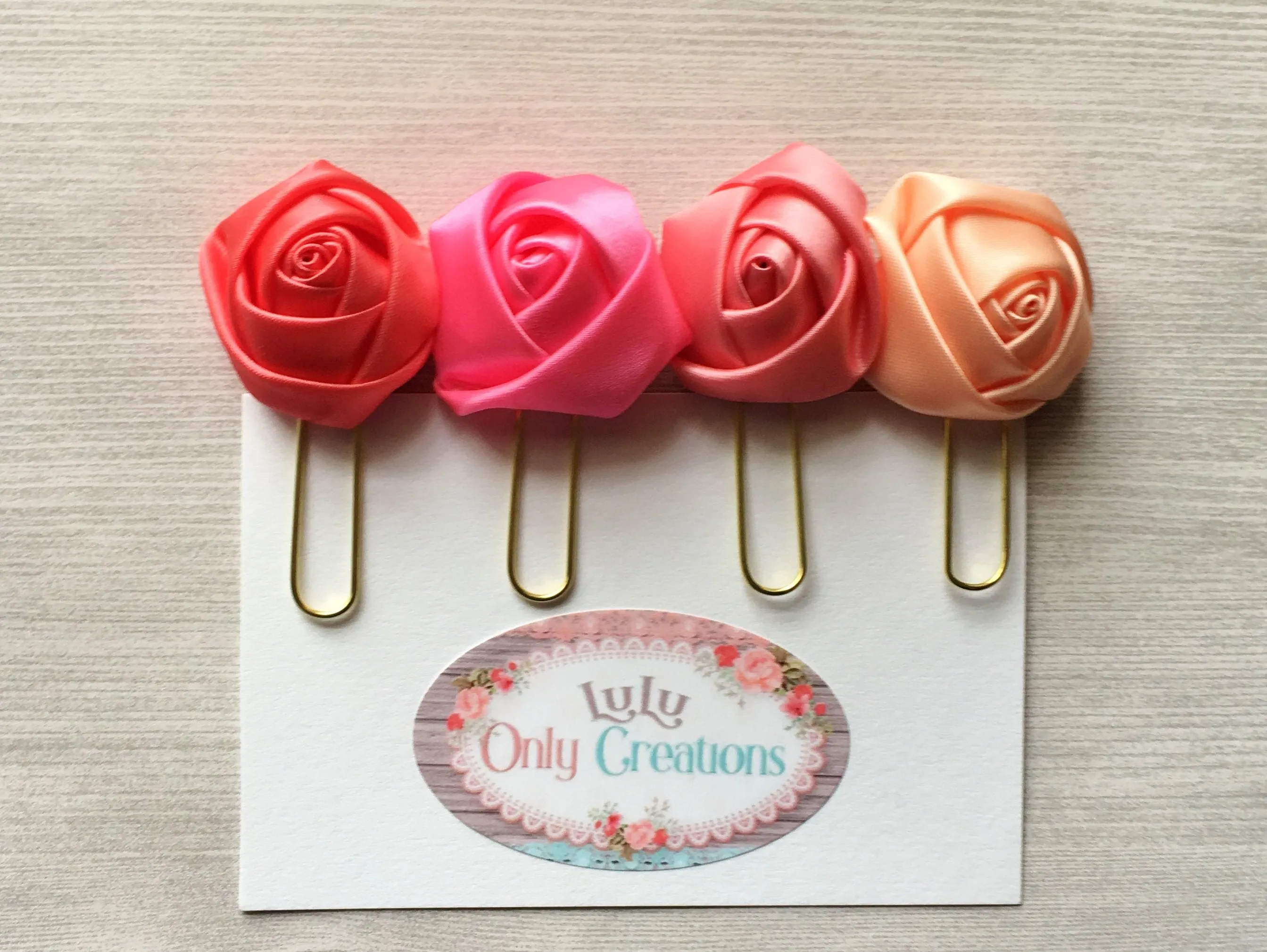 Silk Rosette Planner Clips, Set of 4
