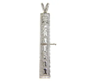 SILVER 925 CUSTOM MADE PERSONALIZED HAWAIIAN PLUMERIA RAISED LETTER PENDANT 6MM