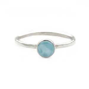Silver and Larimar Ring