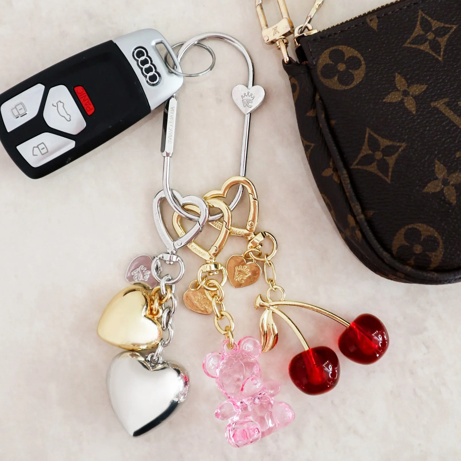 Silver Carabiner Bag Charm