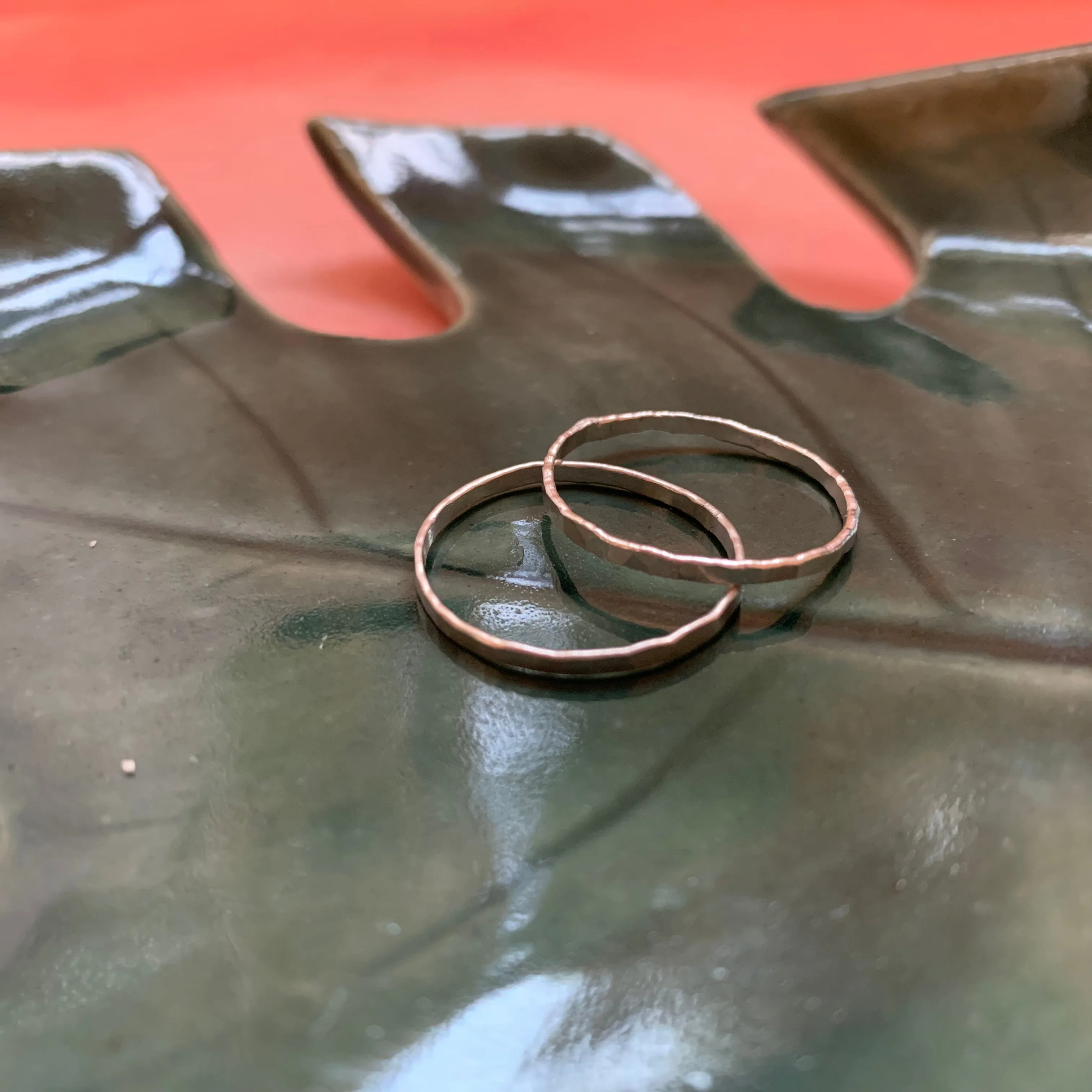 Silver Hammered Stacking Ring