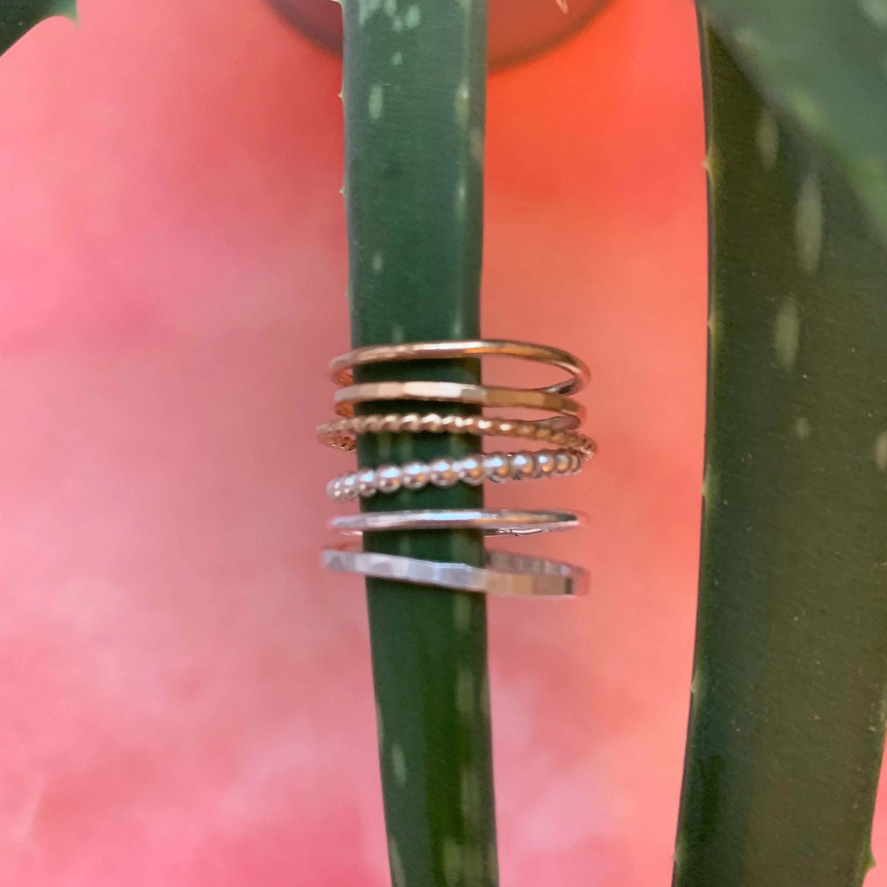 Silver Hammered Stacking Ring
