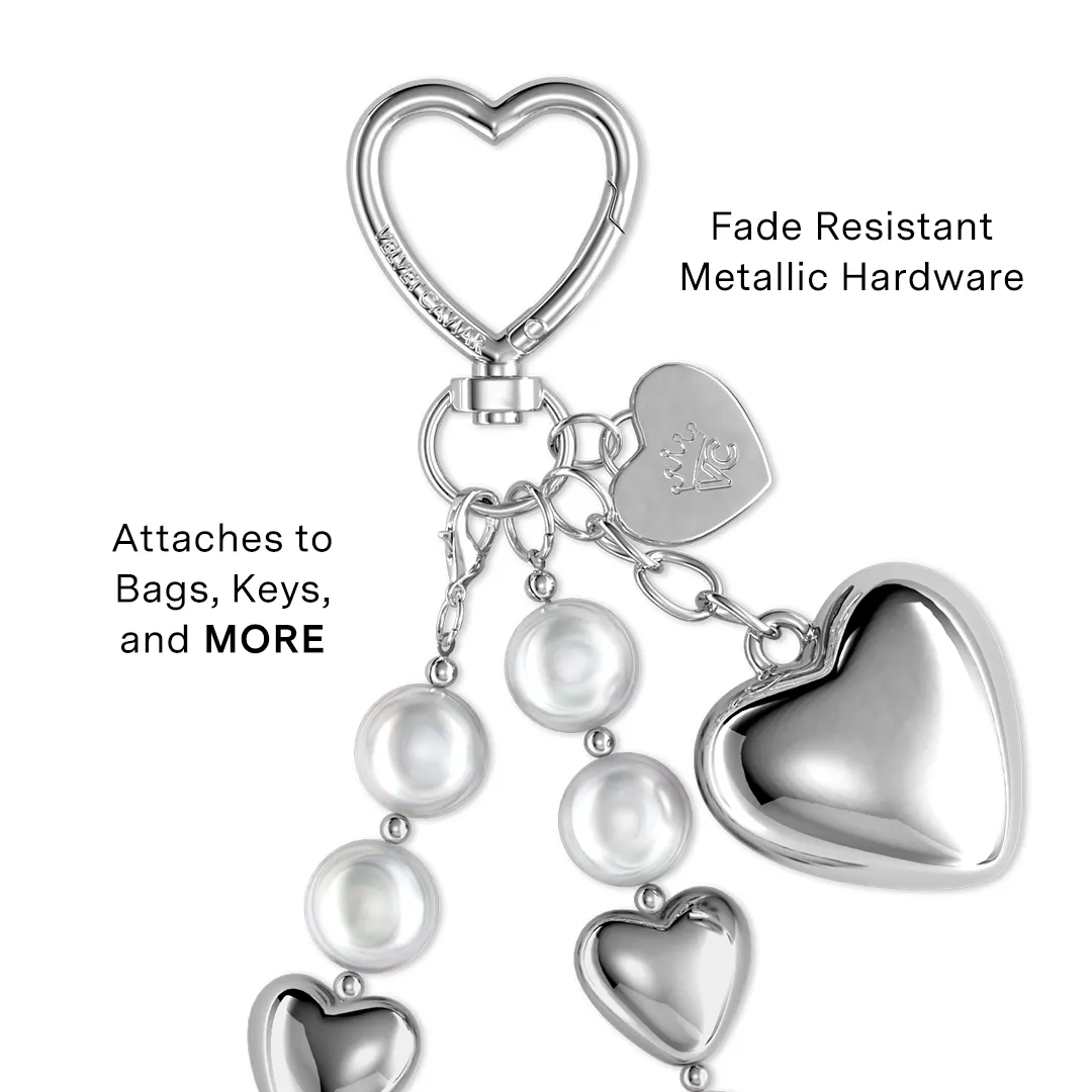 Silver Heart Drip Bag Charm