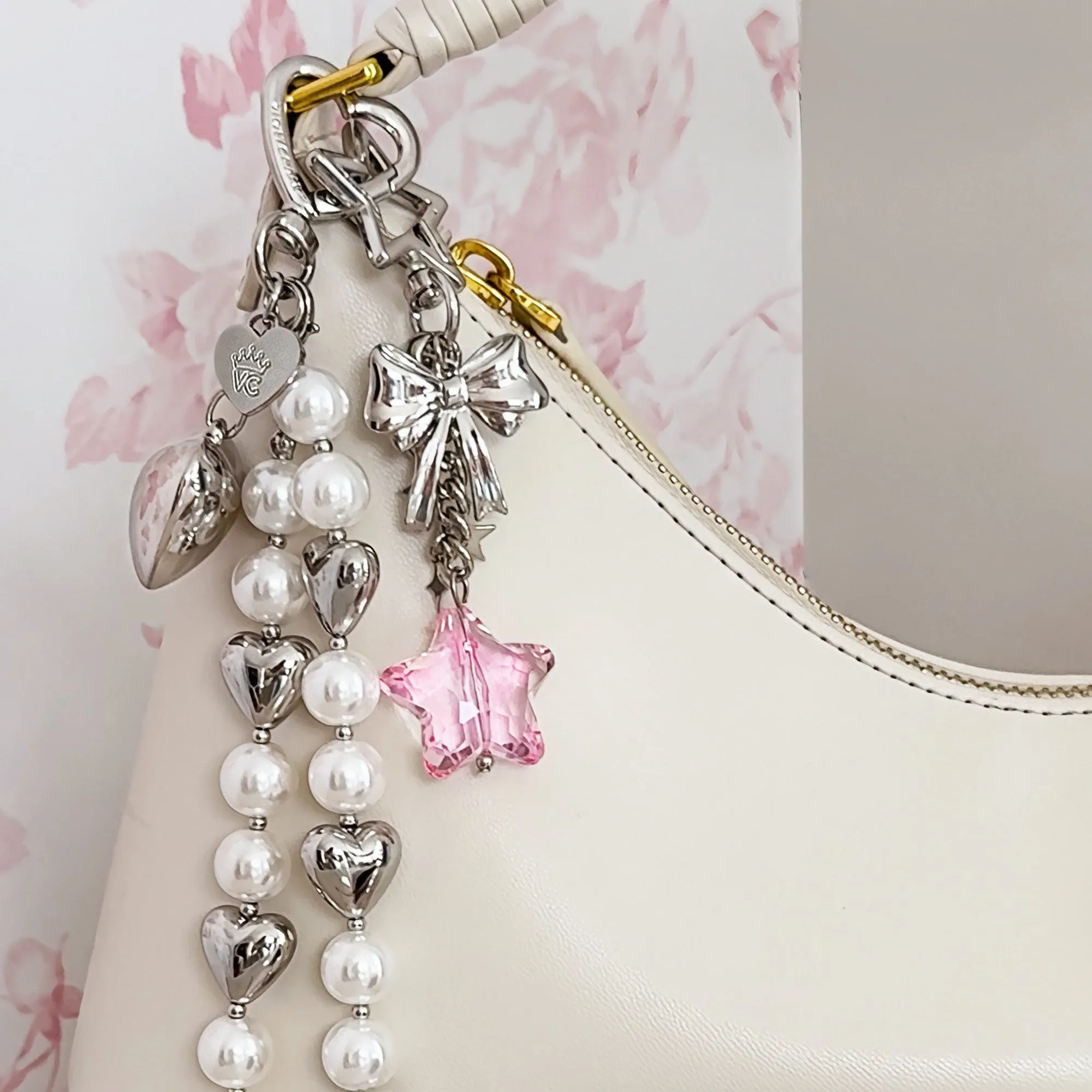 Silver Heart Drip Bag Charm