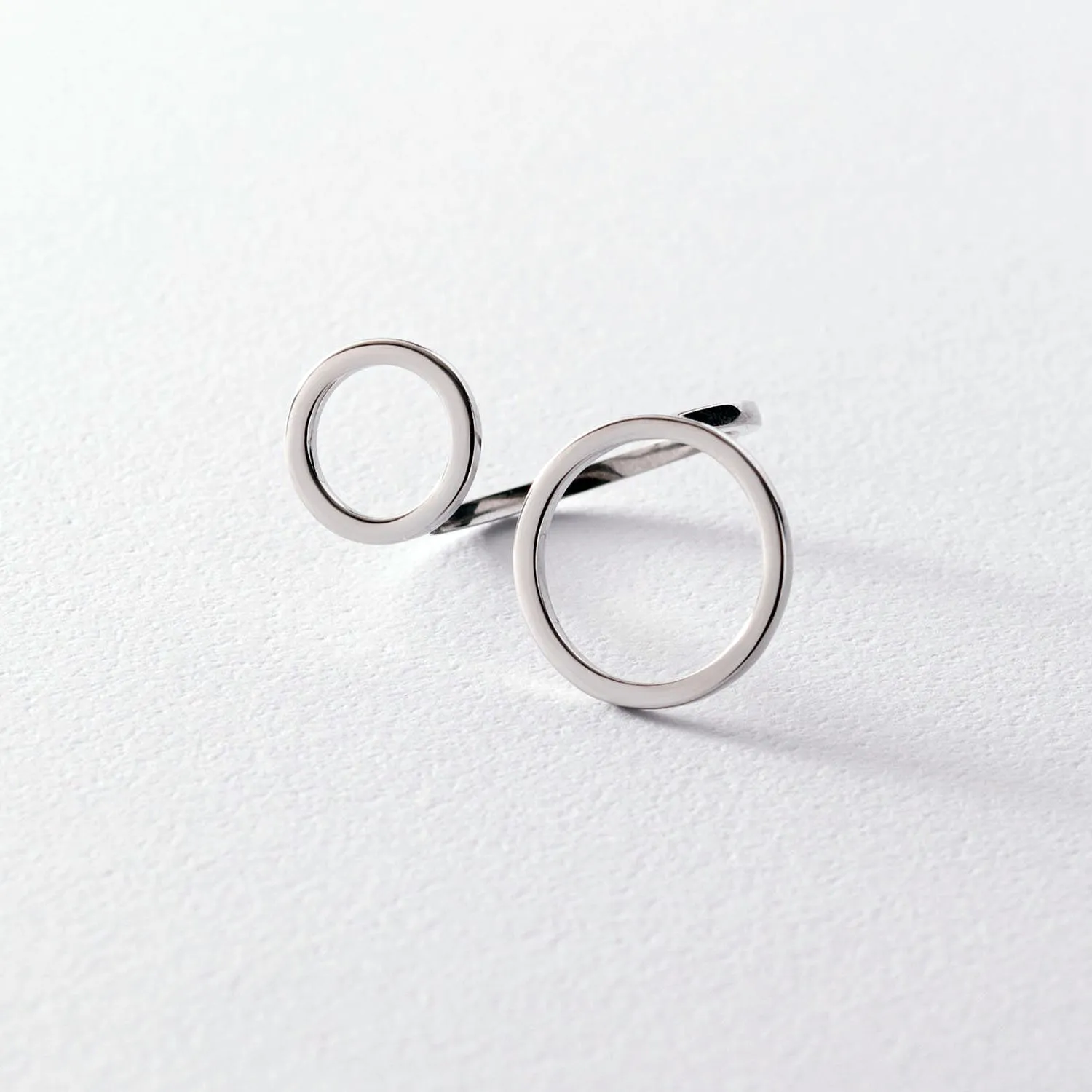 Silver Open Ring Geometric Design Women's Statement Jewelry