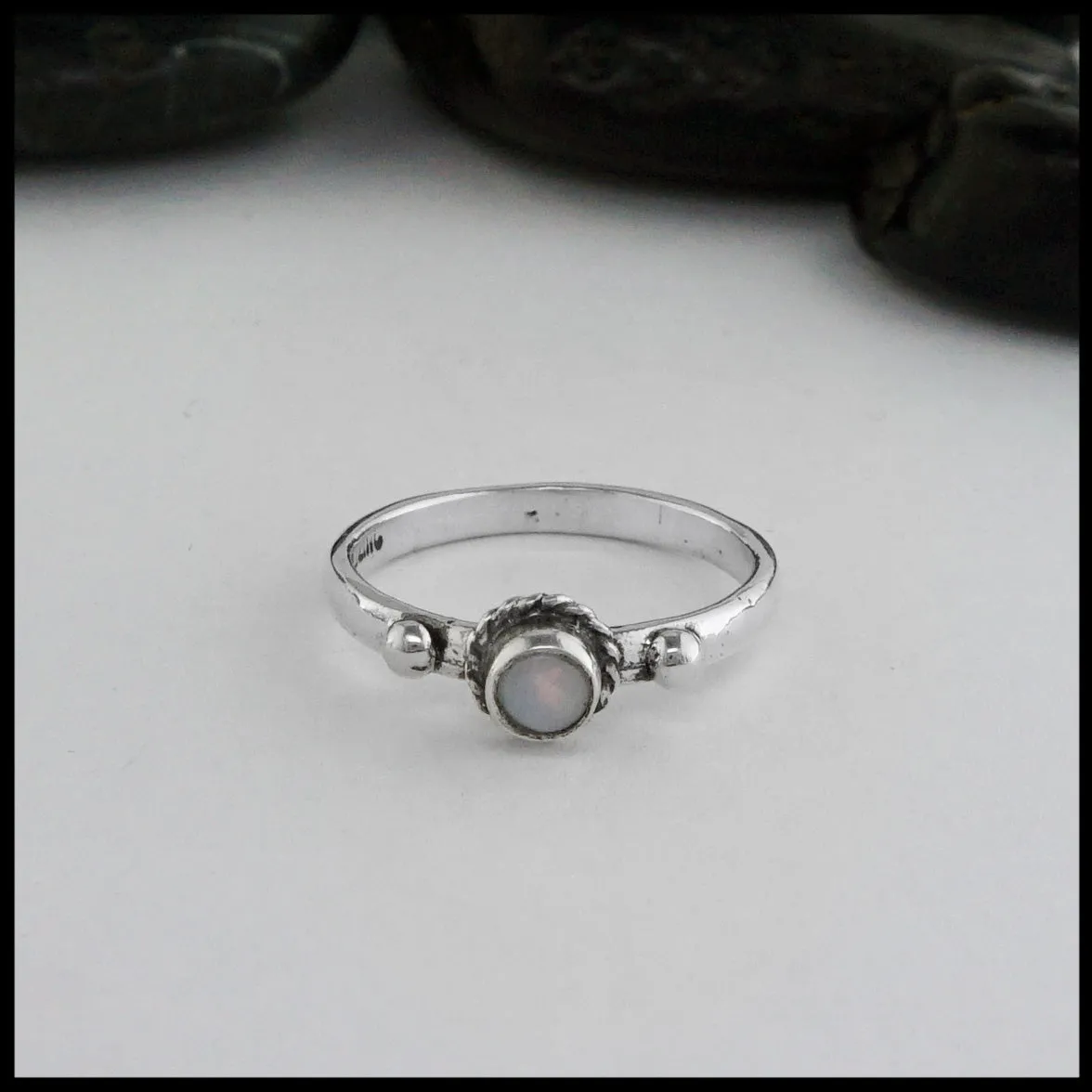 Silver Stacking Ring with Gemstones