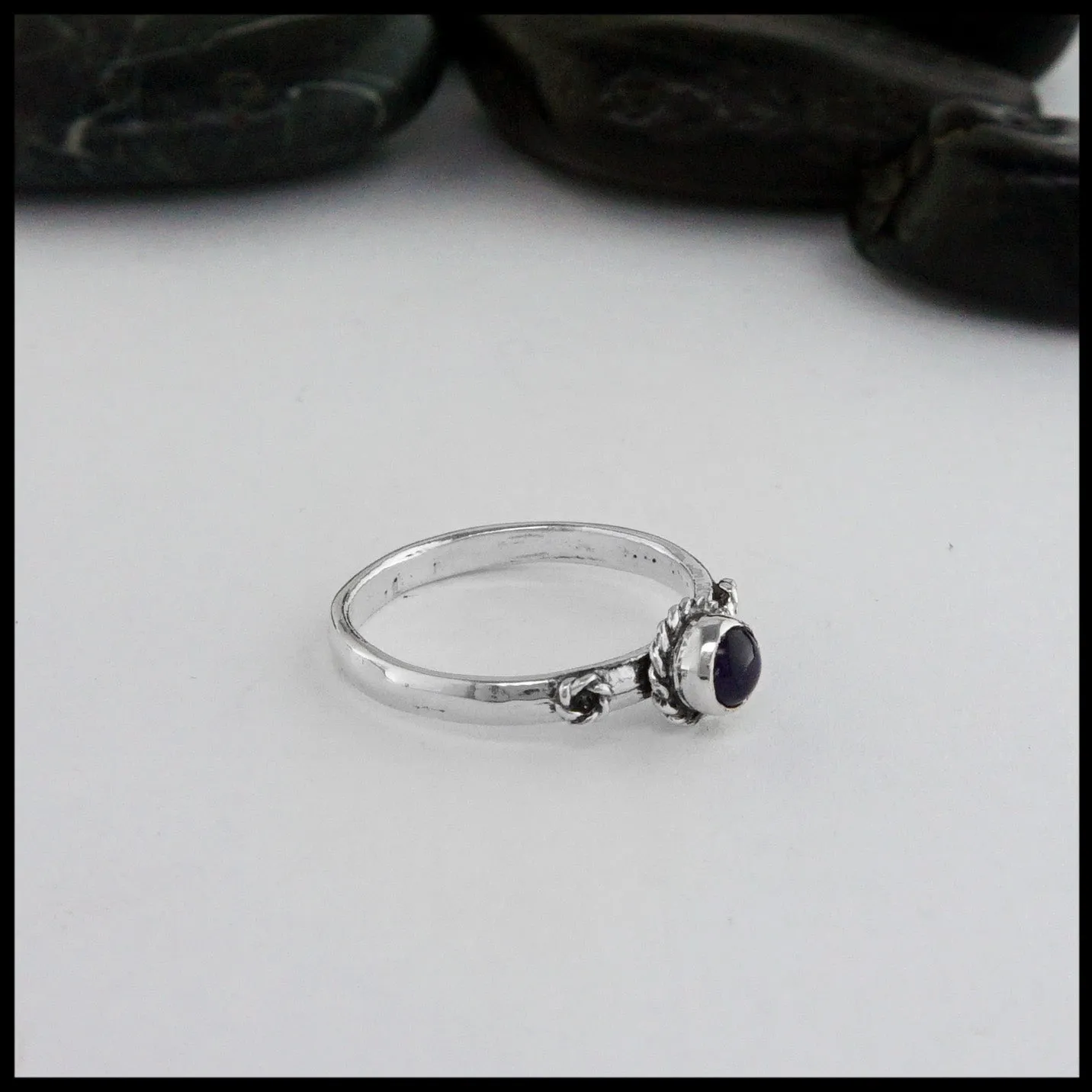 Silver Stacking Ring with Gemstones