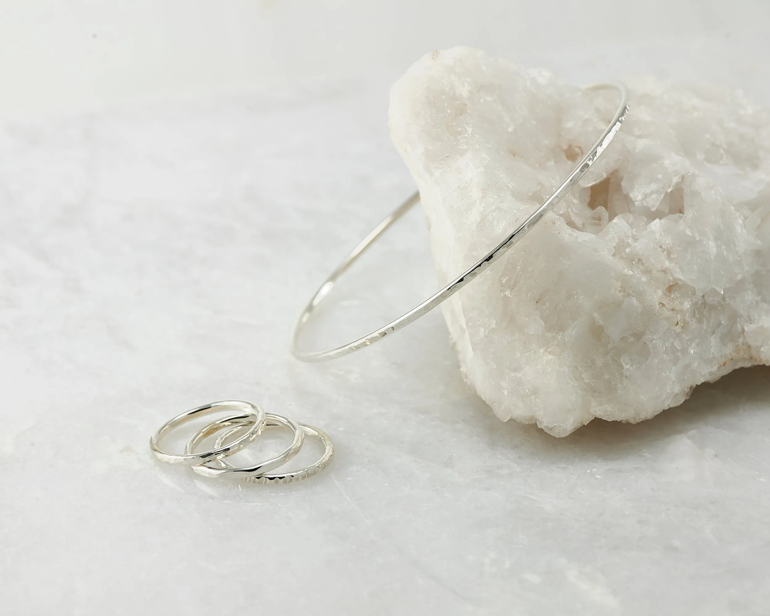 Silver Stacking Rings 3 Finishes