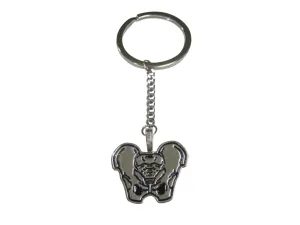 Silver Toned Anatomical Pelvis Pendant Keychain