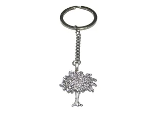 Silver Toned Full Tree Design Pendant Keychain
