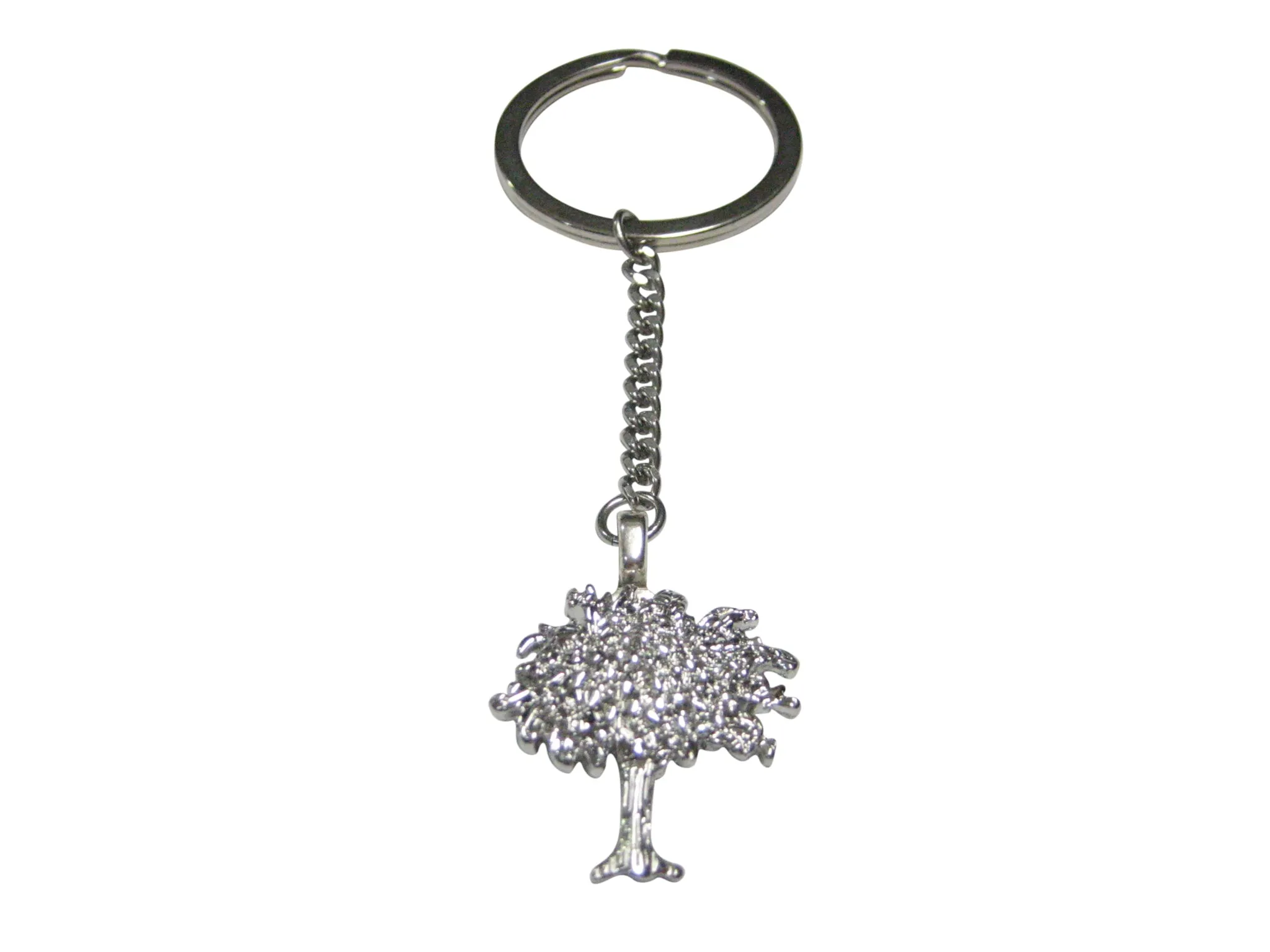 Silver Toned Full Tree Design Pendant Keychain