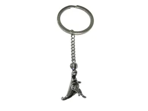Silver Toned Tyrannosaurus Rex Dinosaur Pendant Keychain