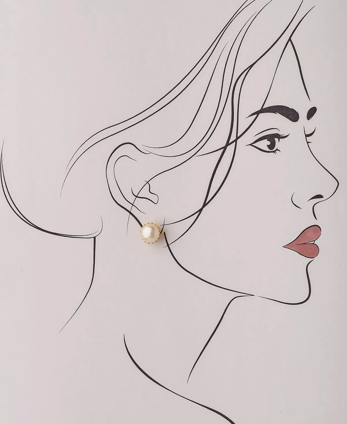 Simple Pearl Stud Earring