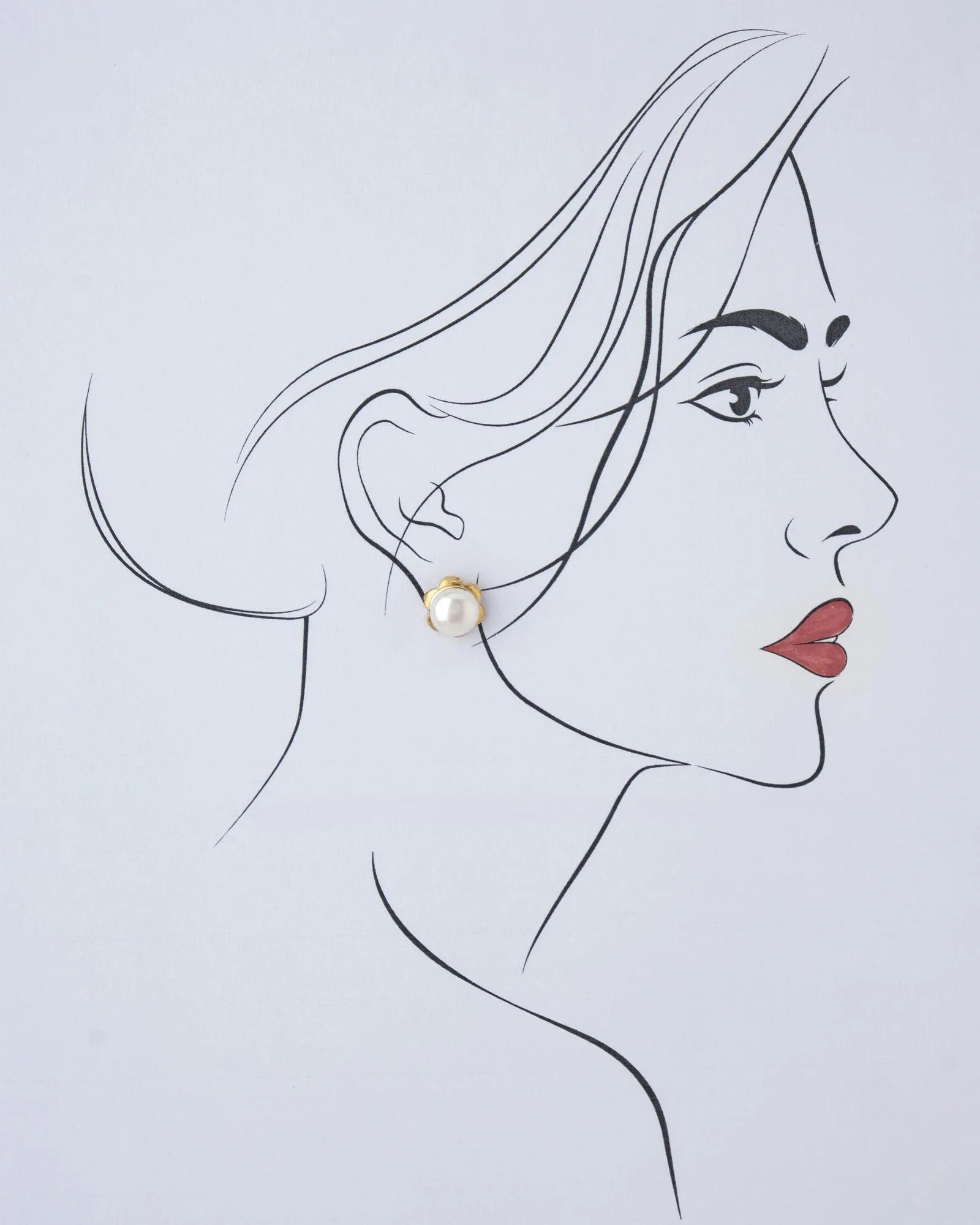 Simple Pearl Stud Earring