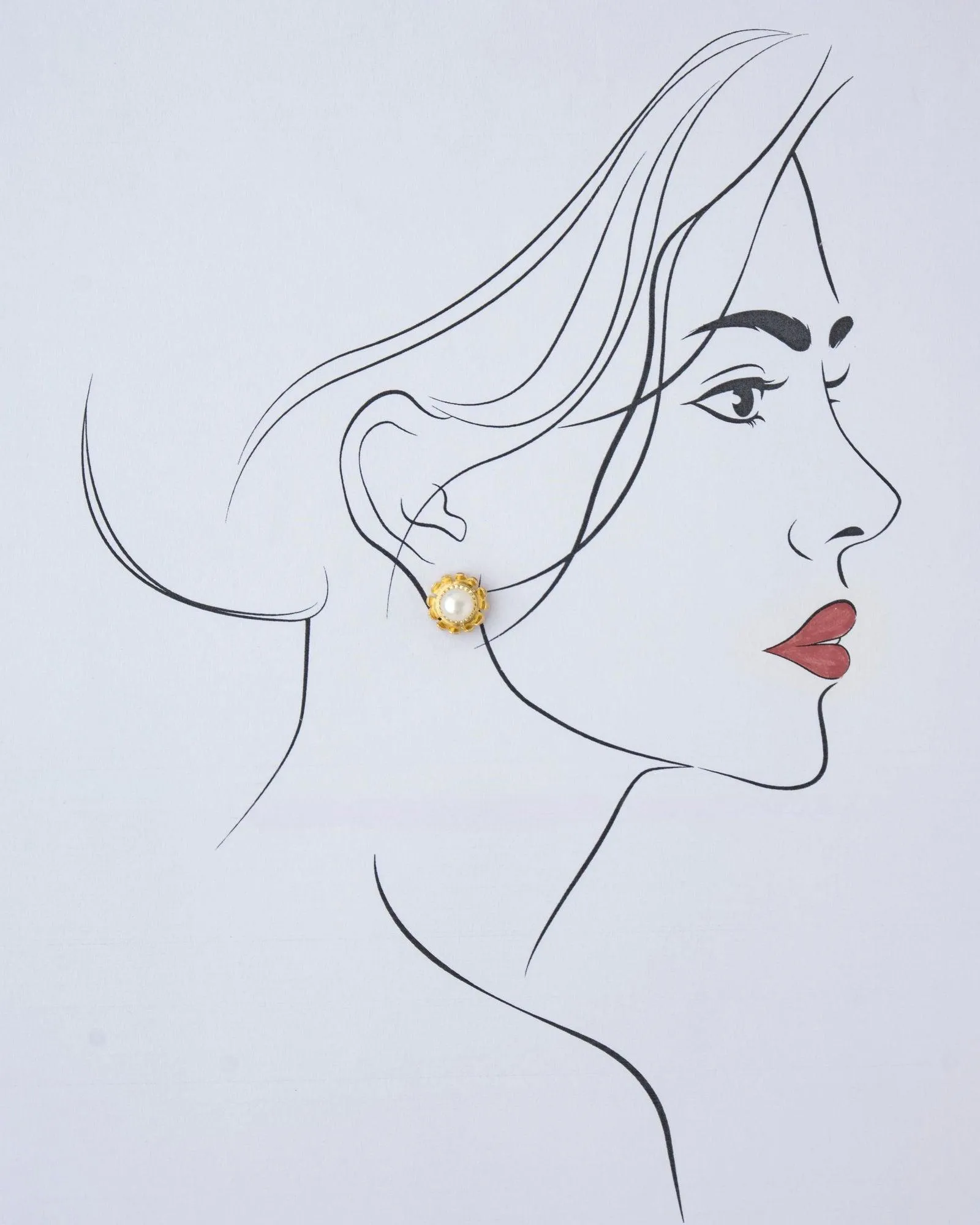 Simple Pearl Stud Earring