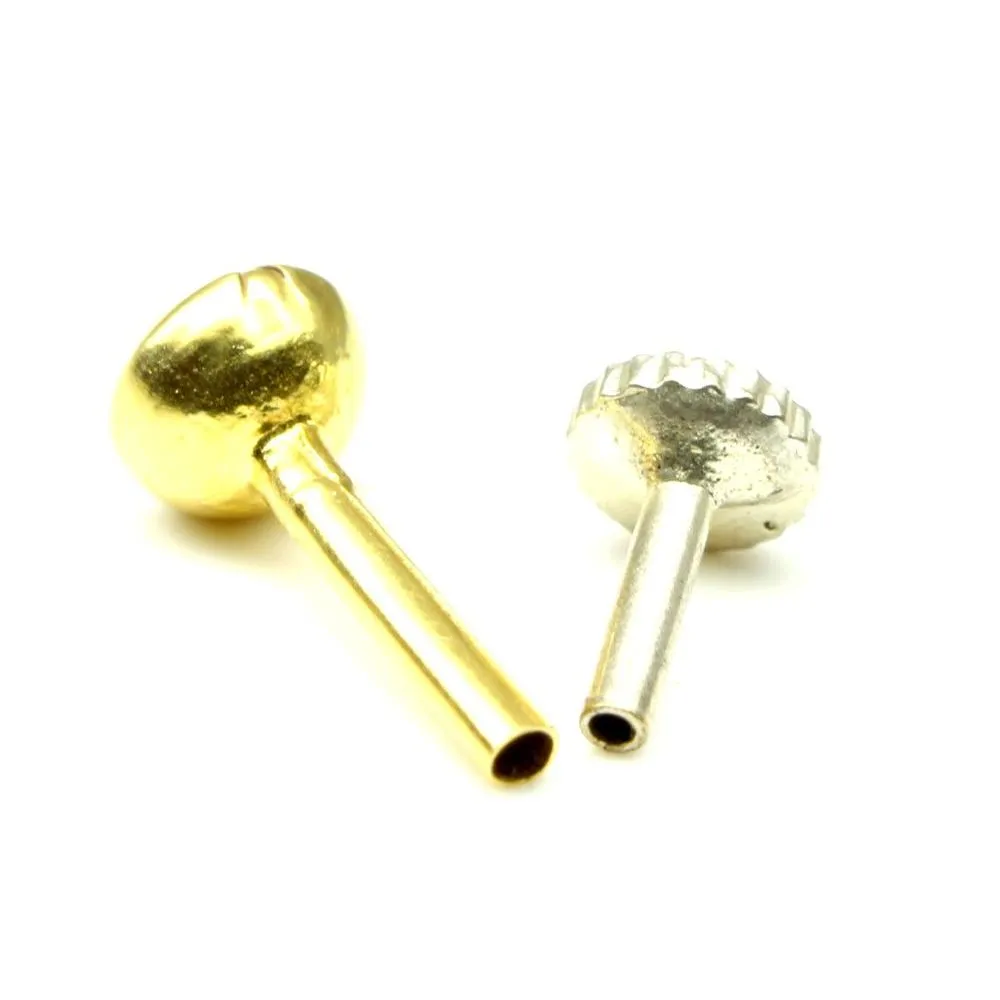 Single stone CZ Piercing Nose Stud Nose Pin Solid 14k Yellow Gold