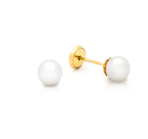 Single Stud Pearl 6mm