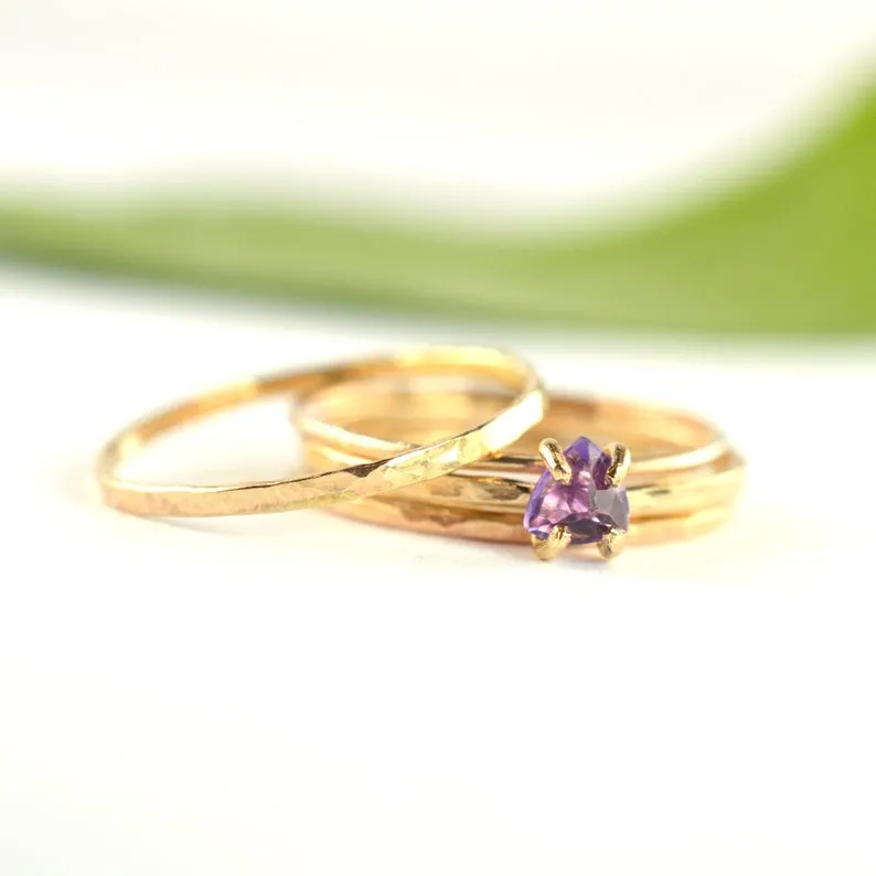 Size 7 / Amethyst Stacking Ring Set of 5