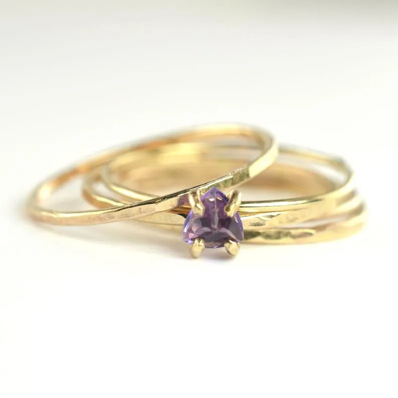 Size 7 / Amethyst Stacking Ring Set of 5