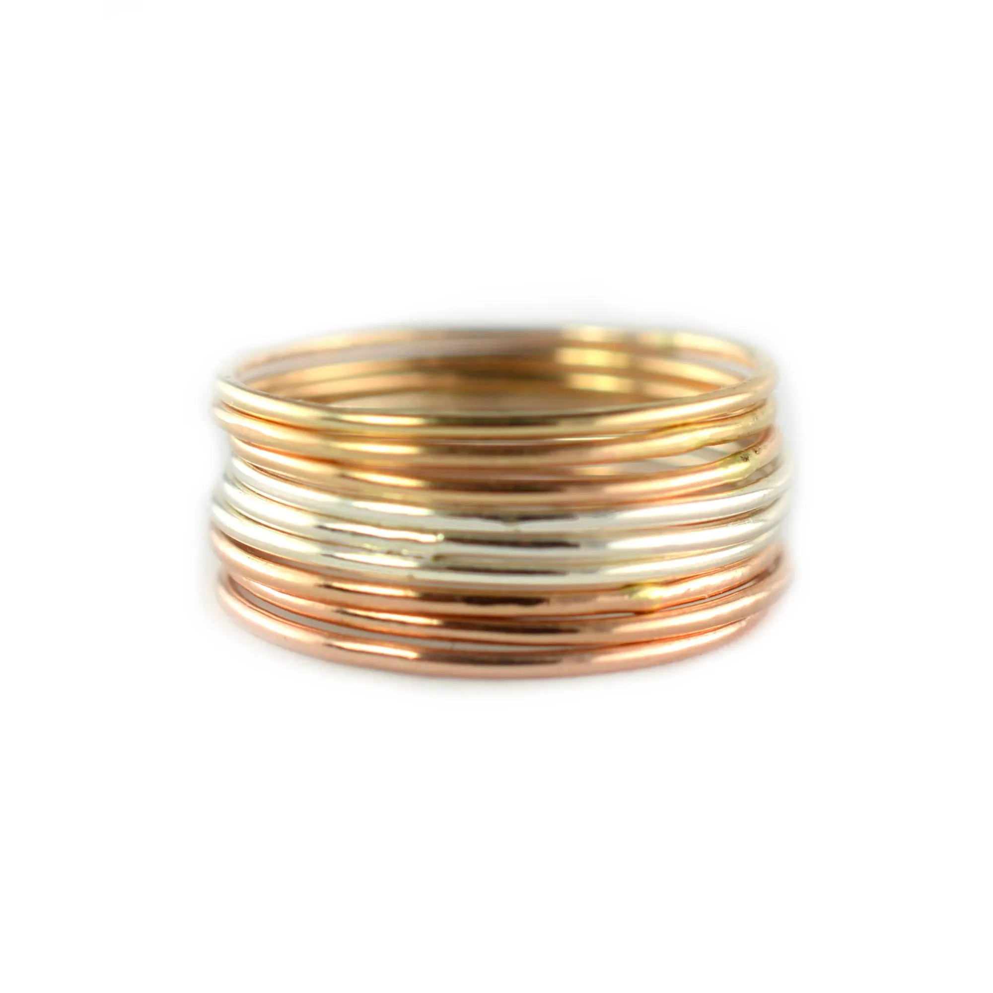 Skinny Gold Ring Threads - Set of 5