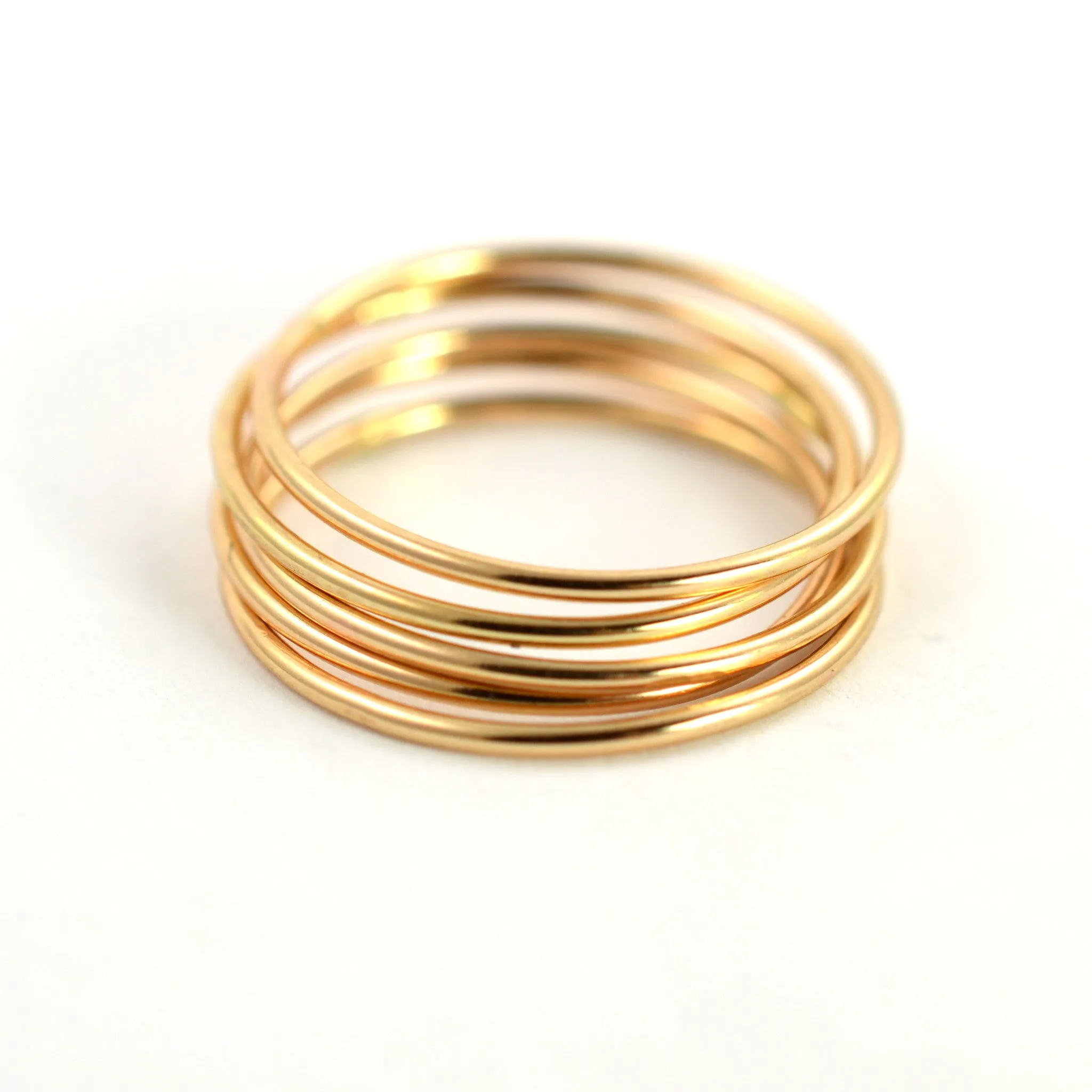 Skinny Gold Ring Threads - Set of 5