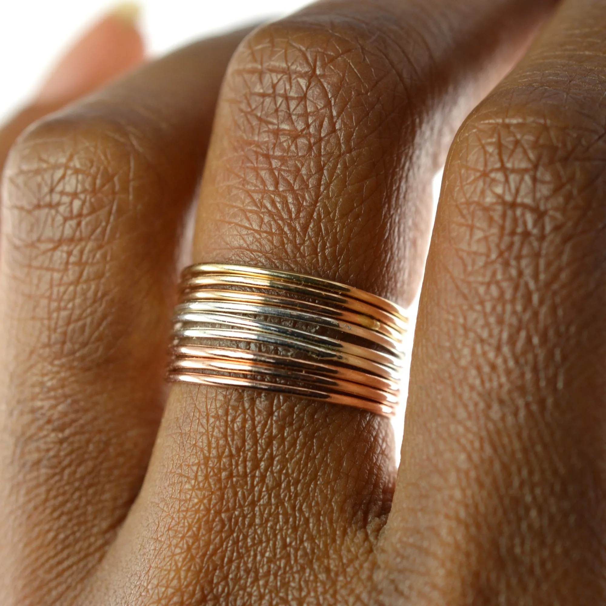 Skinny Gold Ring Threads - Set of 5