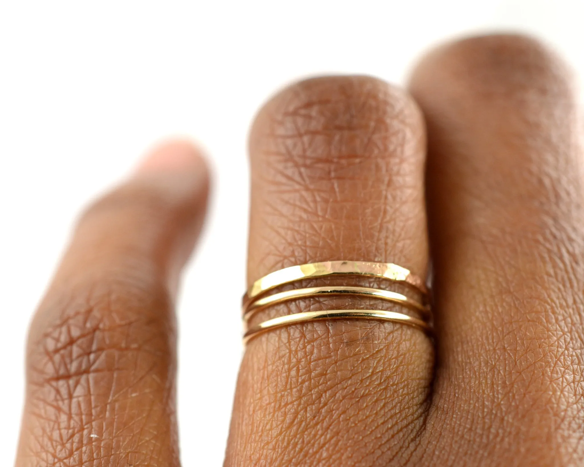 Skinny Gold Ring Threads - Set of 5