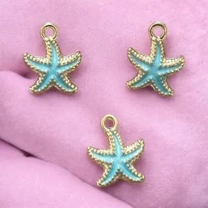 Sky Blue Star Fish Charm