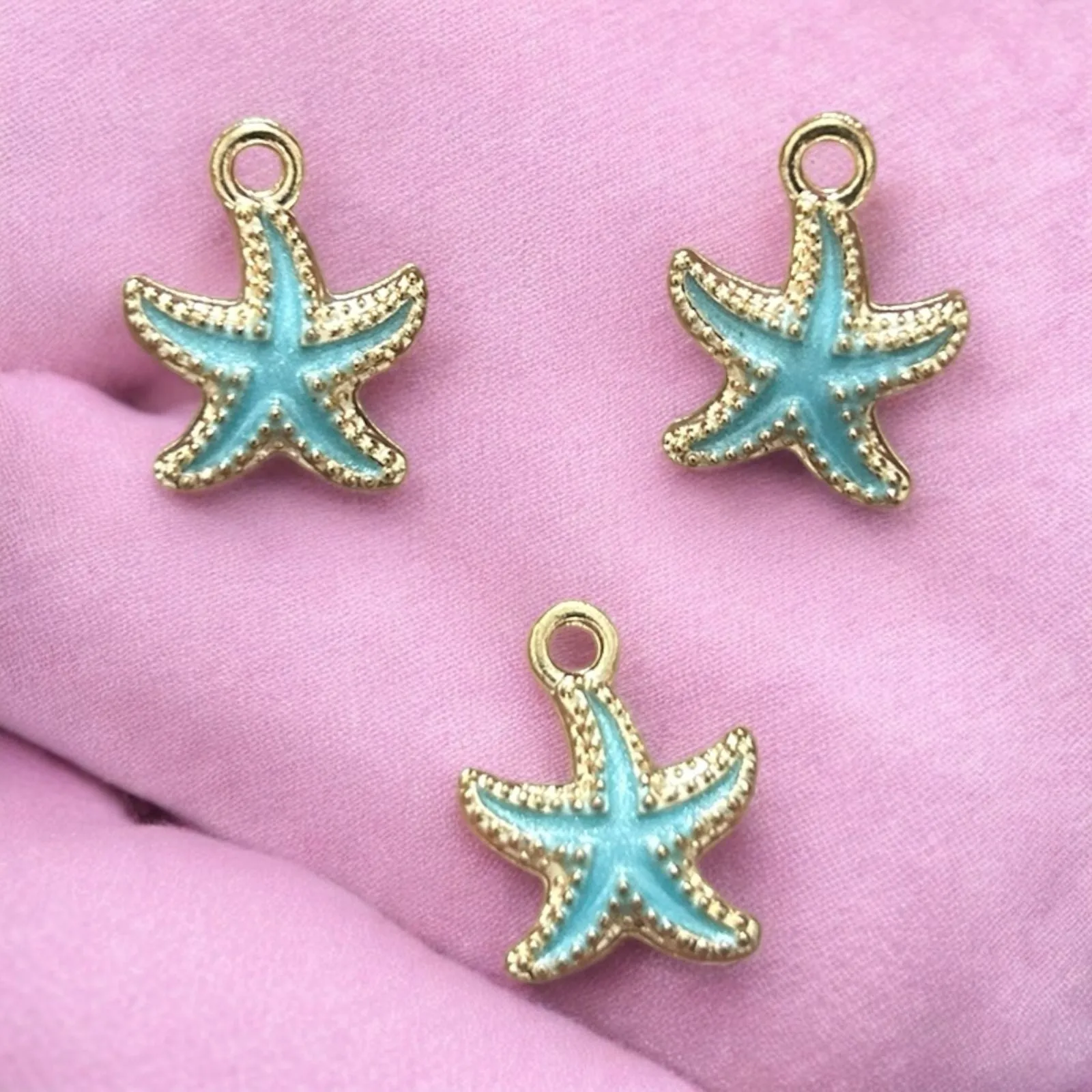 Sky Blue Star Fish Charm