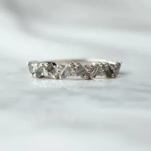 Skylar Black Rutile Quartz and Moissanite Multi Baguette Ring