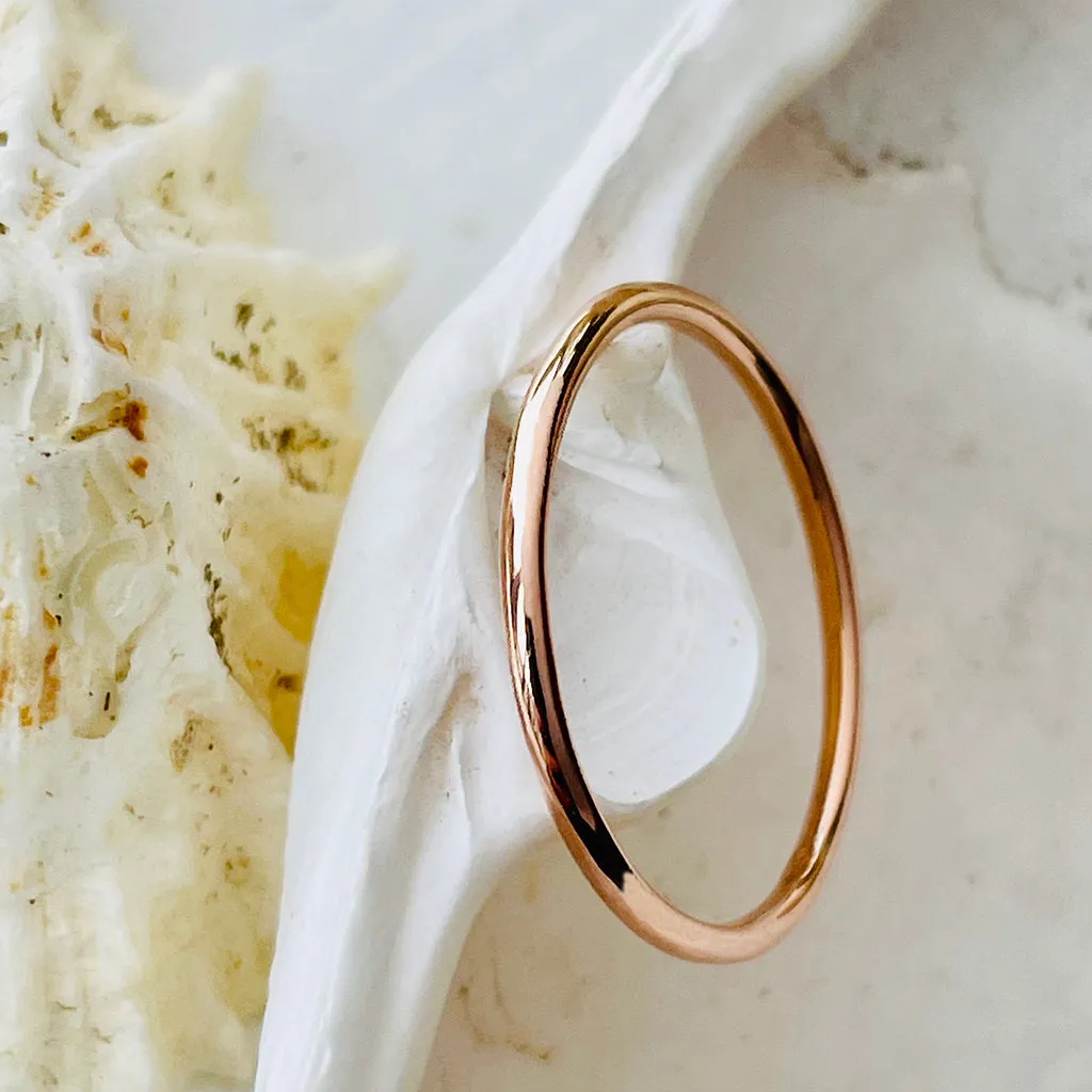 Slim Rose Gold Band Stacking Ring