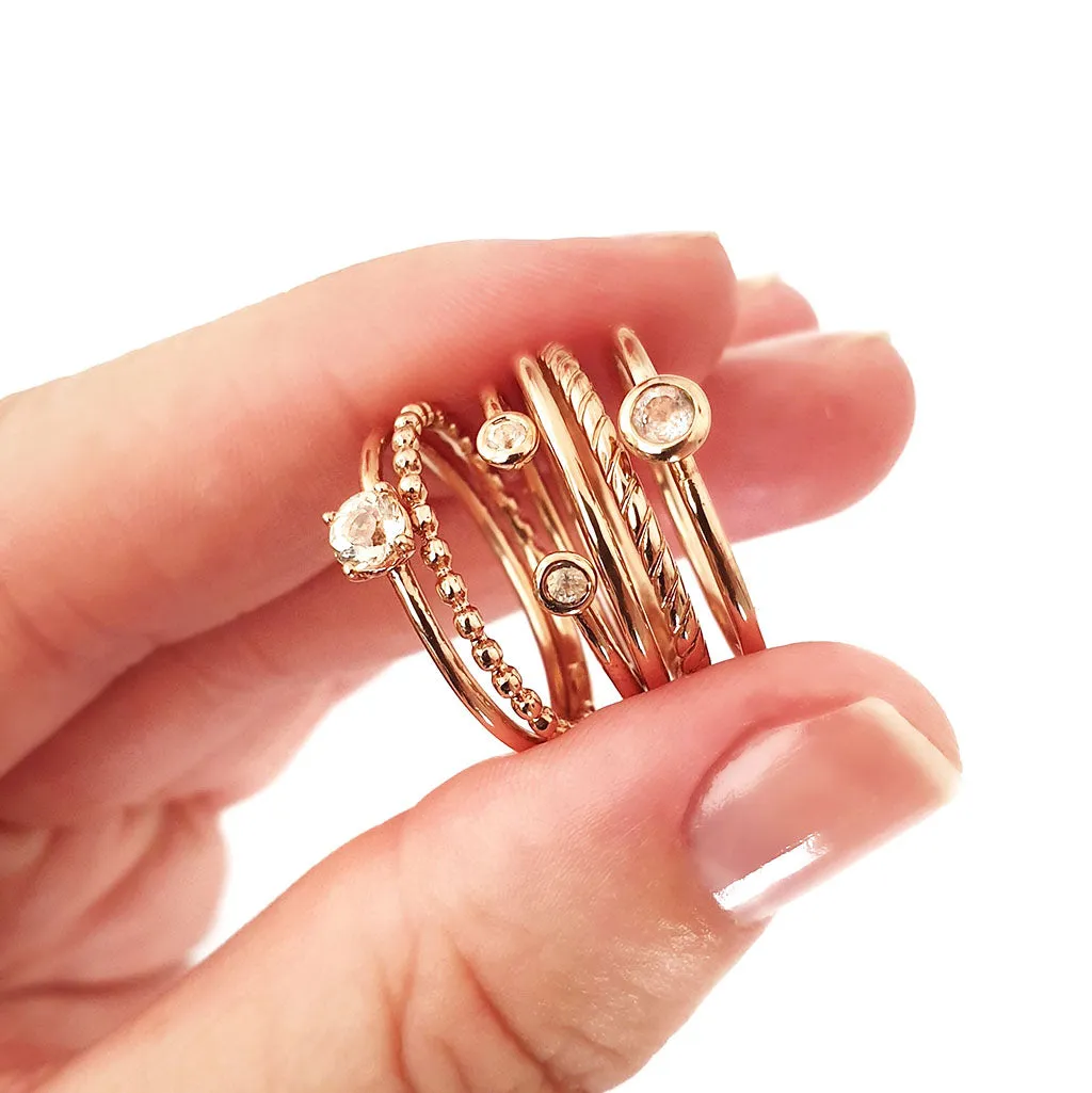 Slim Rose Gold Band Stacking Ring