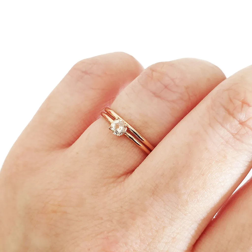Slim Rose Gold Band Stacking Ring