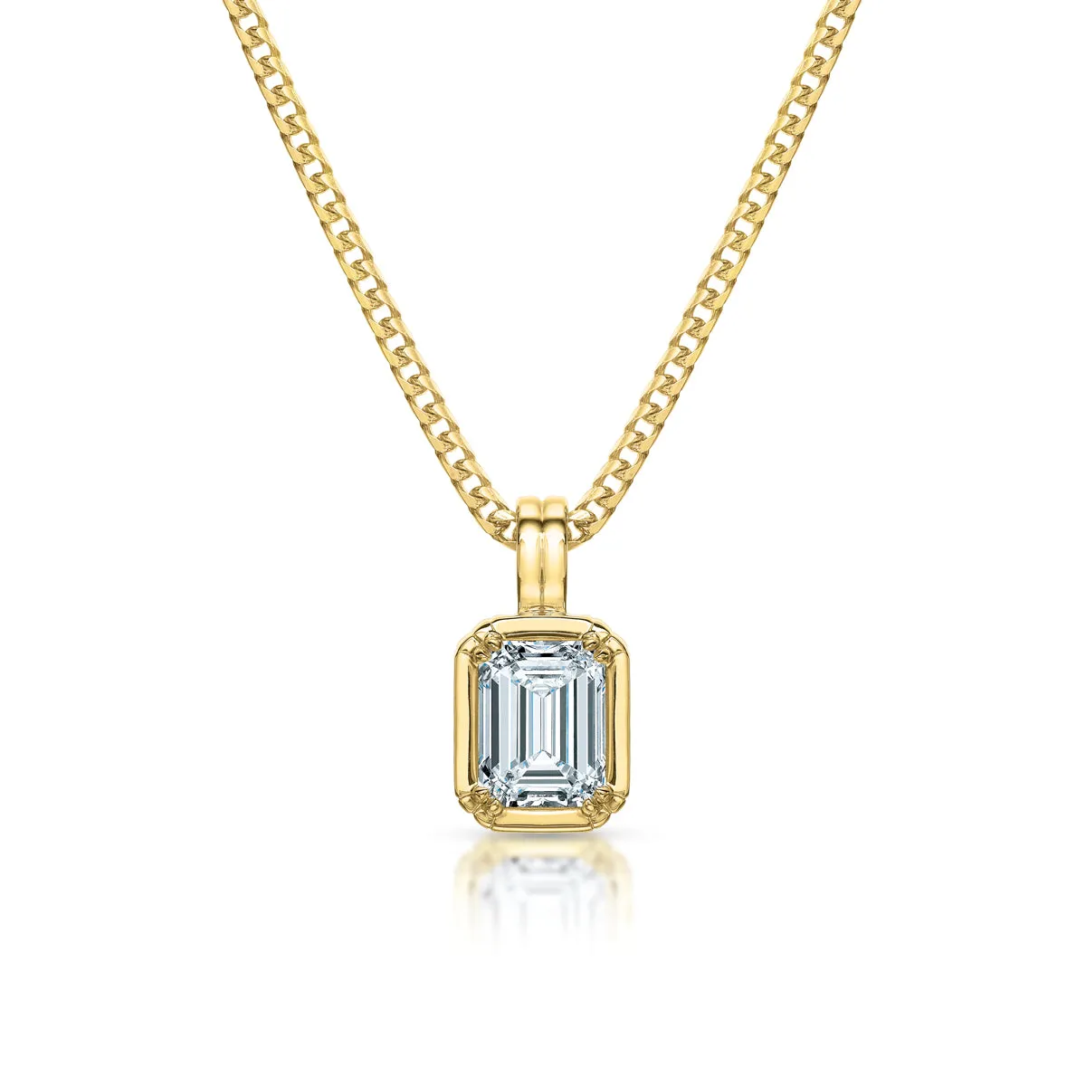 Sloane 1.34 ct Emerald Cut Diamond Pendant