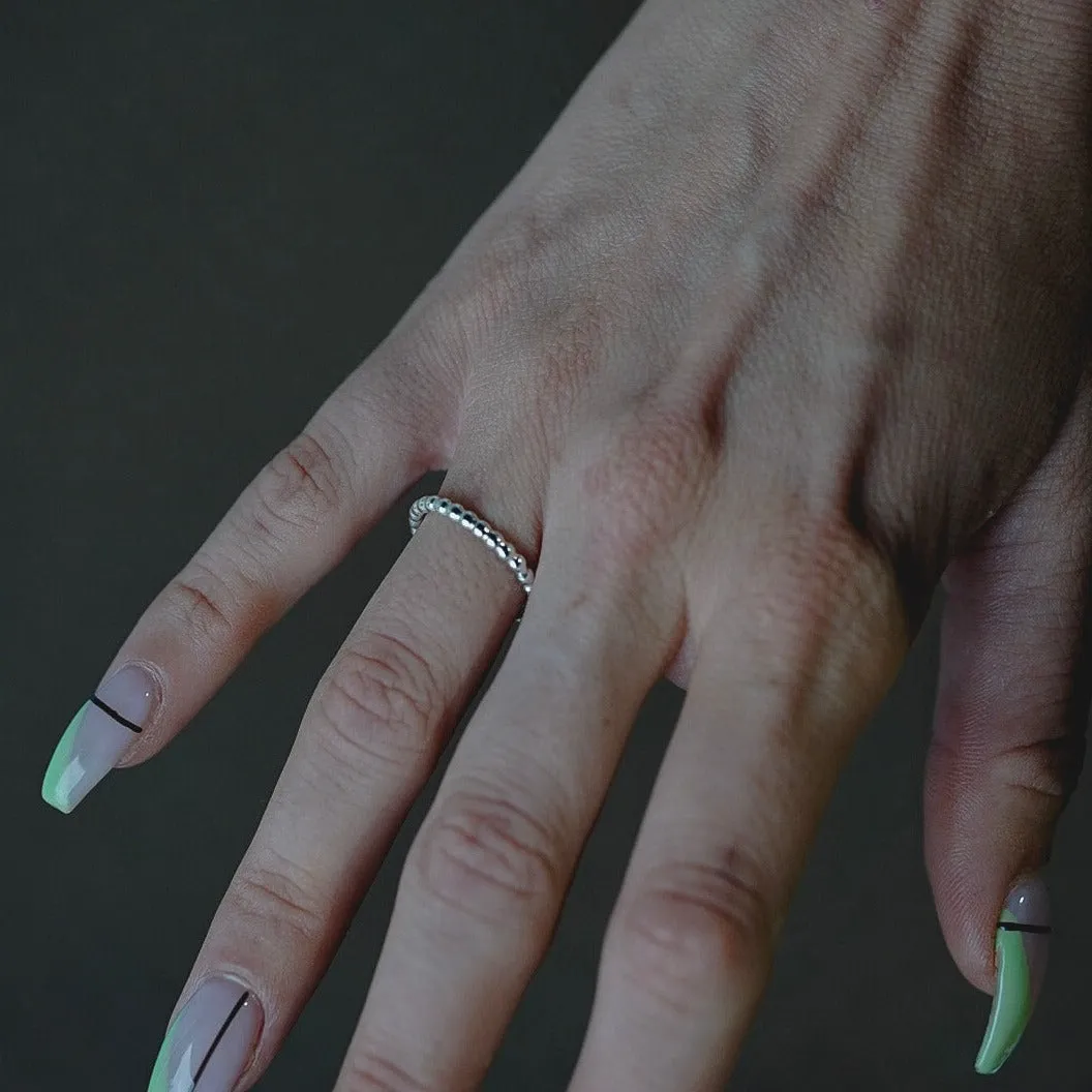 Small Ball Stacking Ring in Sterling Silver