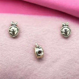 Small Carrot Spacer Metal Charms 3pcs